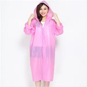 Image of Adult Eva transparent environmental protection rain coat fashion outdoor thickened plastic hiking raincoat from China