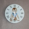 Sublimation blank digital glass round shape wall clock