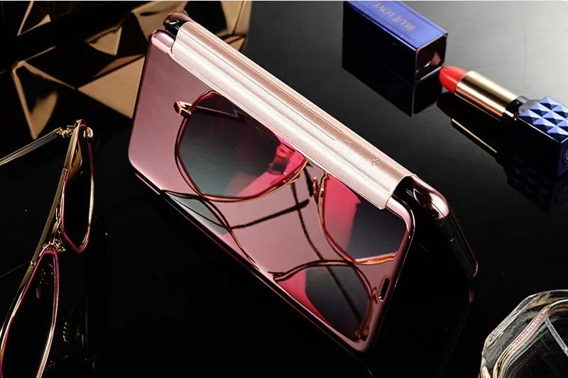 Luxury Plating Touch Sensitive Smart cover for Samsung Galaxy S7 S7edge S8 S8plus Clear View Flip Mirror Case