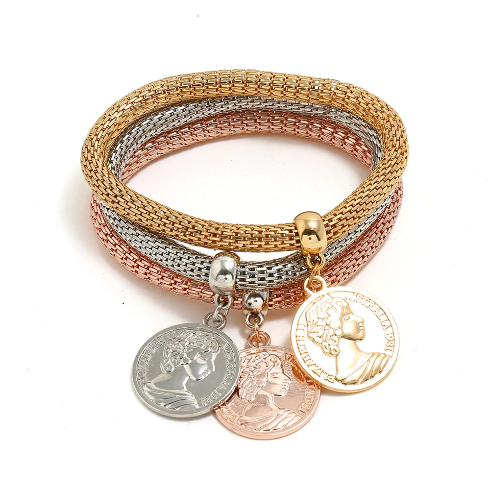 

Fashion Coin new gold bracelet designs men custom set for women wholesale NS10022, As picture