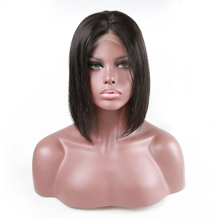 JP Best Selling Short Lace Front Human Hair Wigs Brazilian Remy Hair Bob Wig with Pre Plucked Hairline