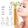 3D Ball Shape 24k gold beauty bar energy rolling v shape face massage y shape massage roller