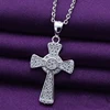 Pave Setting Zircon Sterling Silver Cross Pendant