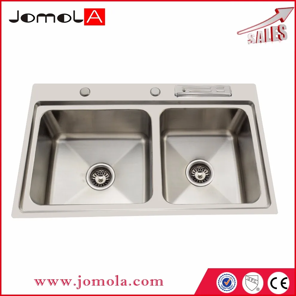 Double Bowl With Drain Board Kitchen Lay On Sink Ss 15050 Buy Lay On