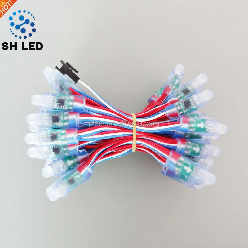 WS2811 /WS2801 /LPD6803 DC5V 0.3w 12mm hole RGB LED Pixels Module Light String