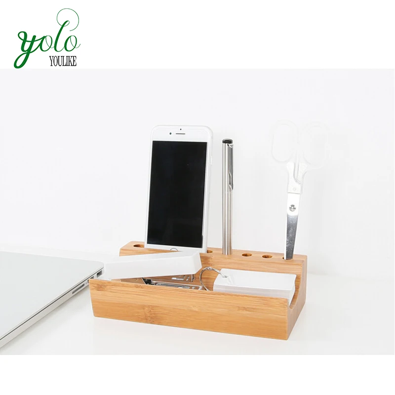 Bamboo Desktop Shelf Creative U Shaped Receiving Rack Mobile Phone