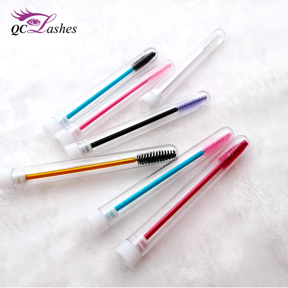 

Mascara Applicator eyelash brush cleaner Disposable Extension Custom Eyelash Brush With A Cap, Black/pink/blue/white