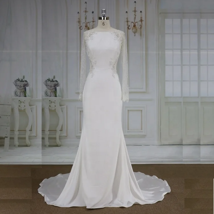 crepe style wedding dress