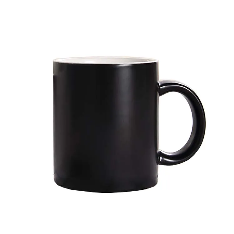Wholesale 11 OZ 330ml ceramic material Matte finish black coffee mug for gift
