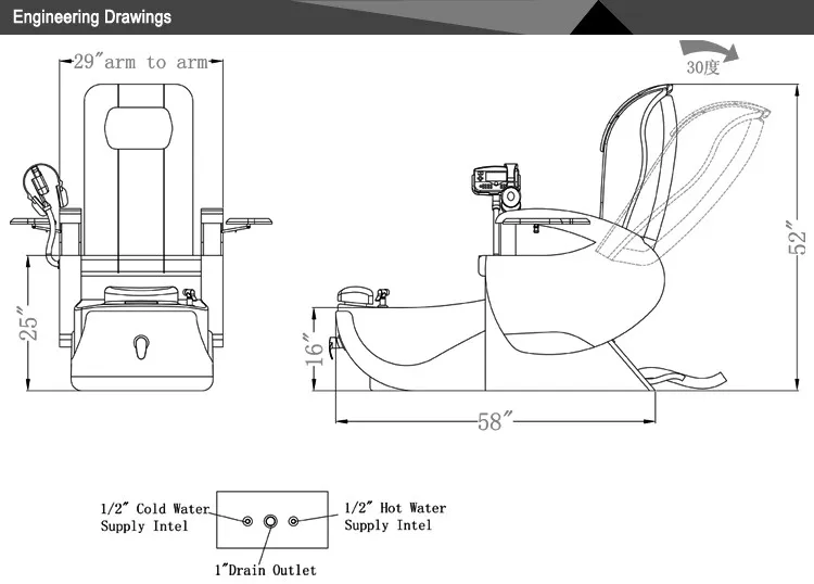 Jacuzzi Moderno Para Exteriores De Lujo,Sin Fontanería,Silla Eléctrica Para Spa,Masaje,Manicura