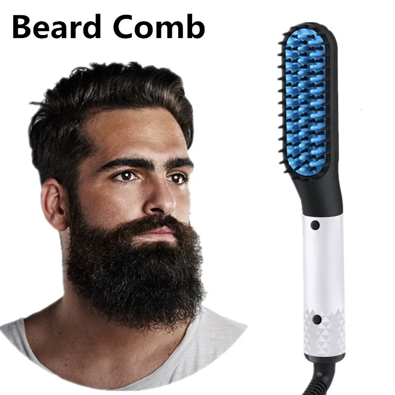 

Professional Quick Hair Styler for Men Curling Iron Side Straighten Salon Hairdressing Comb Beard Hair Straightener, Black / pink/ purple/ grey