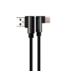 2m Right Angle Nylon Braid USB C 2.0 Cable