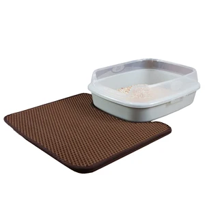 Image of Easy Clean Cat Litter Trapper Scatter Control Double Layers Waterproof Urine Proof Cat Litter Mat