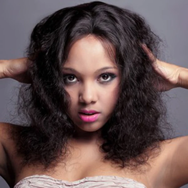 

100% Unprocessed Virgin Brazilian Short Hair Deep Wave Human Hair Full Lace Wig, N/a
