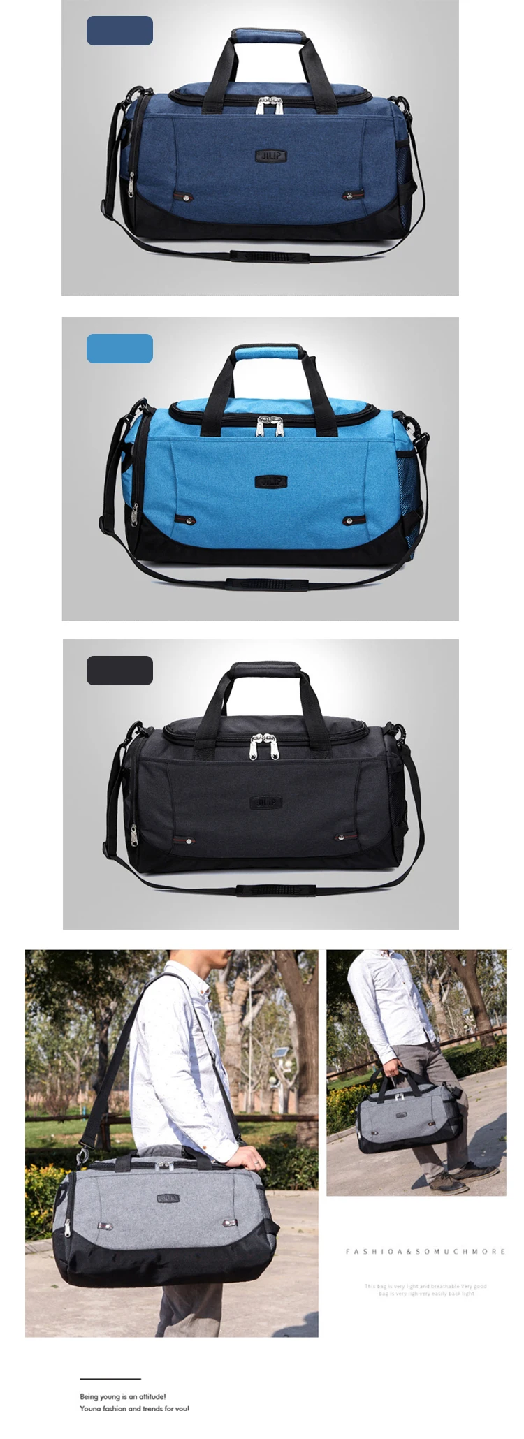 Osgoodway2 Polyester Custom Durable Large Duffel Sports Bag Men Duffel Travel Bag