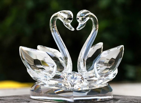 Pink Crystal Swan Set Wedding Gift For Boss Pink Crystal Swan Set Wedding Gift For Boss