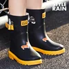 Hotsale Children Cartoon Printing Anti-slip Rubber Half Rain Boots can add handles from Factory