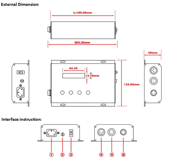 DMX512 Controller RGB AC100-240V 2ax3ch AC230V/240V Manual SWITCH RF DC 100~240V Common Anode 4 Line 3 Channels 0.77kg 1-year