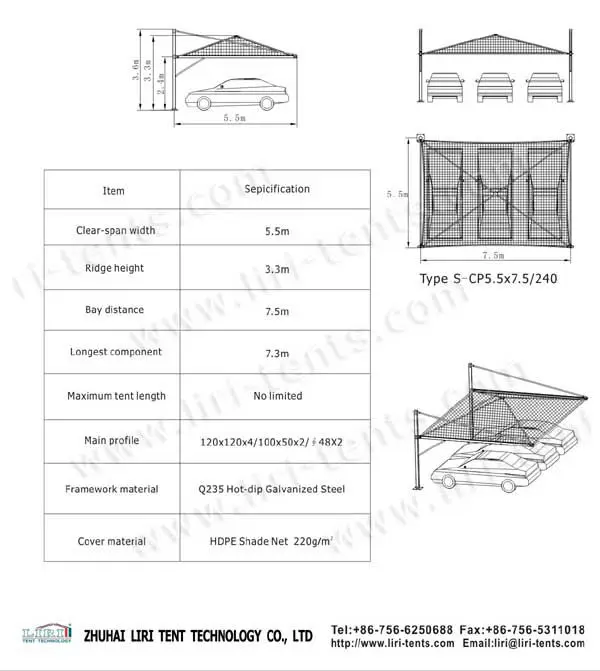 Aluminum Two Car Parking Tent Outdoor Metal Car Shelter Canopy