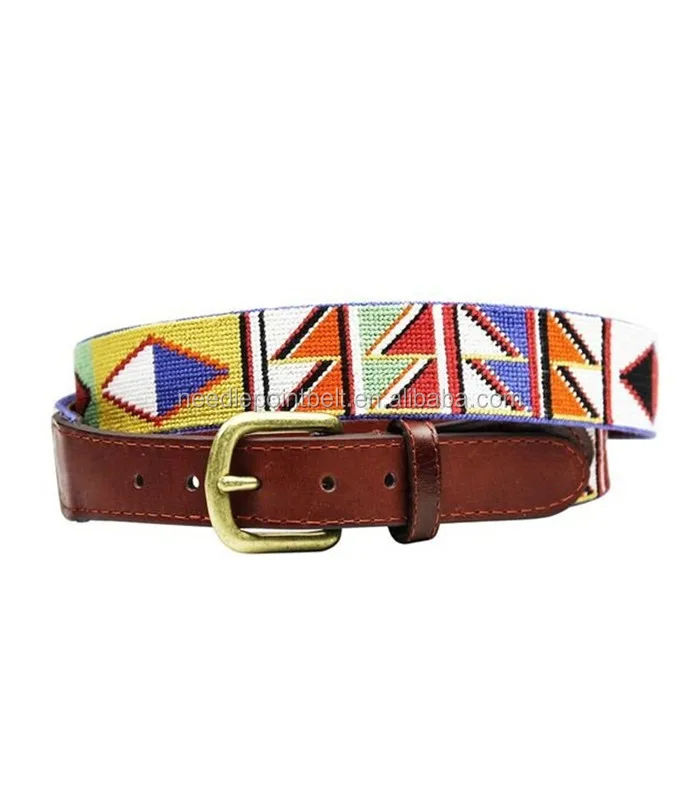 Maasai Needlepoint Belt For Men Leather,Logo Embossed Buy Belt For