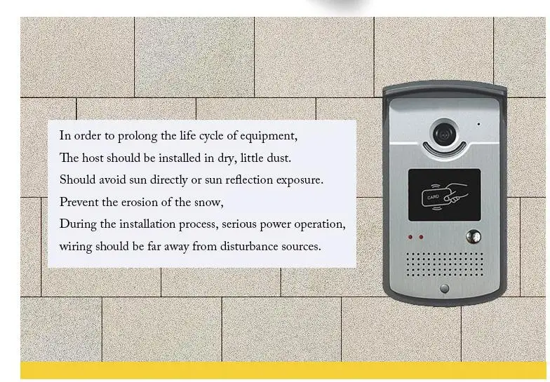 7" tft lcd color video door phone intercom outdoor camera and ID card  Unlocking panel silver metal camera TFT LCD MONITOR