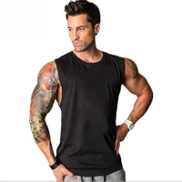 

Hot Selling White Blank Drop Armhole Dri Fit Custom Fitness Men Blank Tank Top