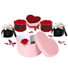 Different design heart shaped florist cardboard roses custom logo luxury gift flower packaging hat paper box
