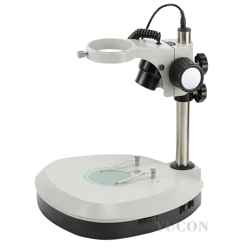 YCD2 YUCON lighting zoom monocular binocular trinocular 7x-45x stereo microscope with pole boom stand