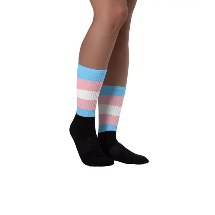 Transgender Pride Flag With Black Foot Socks - Buy Transgender Pride ...