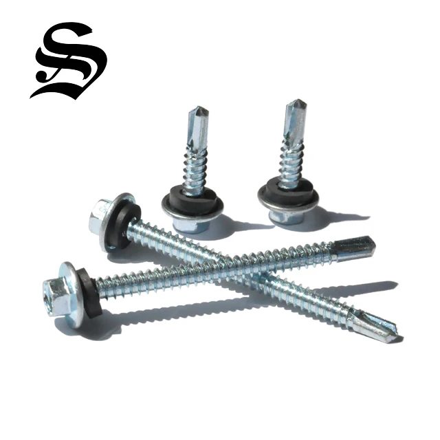 
Din steel self drilling screw with epdm washer 