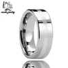 MACHO Wholesale fashion middle plated silver tungsten carbide rings with polished edges