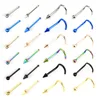 VRIUA 4pcs/bag Surgical Steel 316L Tapers Twist Nostril Piercings Cartilage Piercing tongue bar Classic Piercin