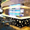 Luxurious bar table touch screen bar table curved acrylic solid surface bar counter