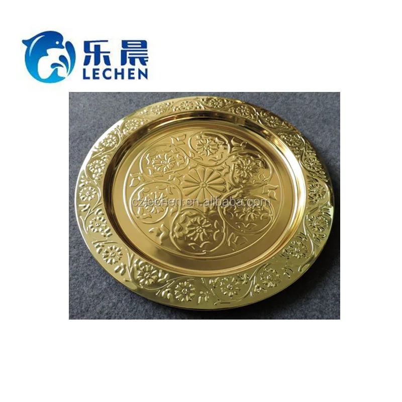Stainless Steel Plate Tray Oval Mirror Tray Charger Rolling Serving Plate Fruit Plate Simple Baking Steak Tray with handle