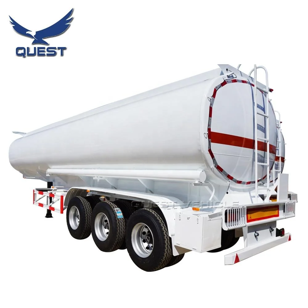 

QUEST 40-55cbm Gallon Diesel Oil Tank Semi Trailer Transporter Fuel Tankers For Sale, Customers optional