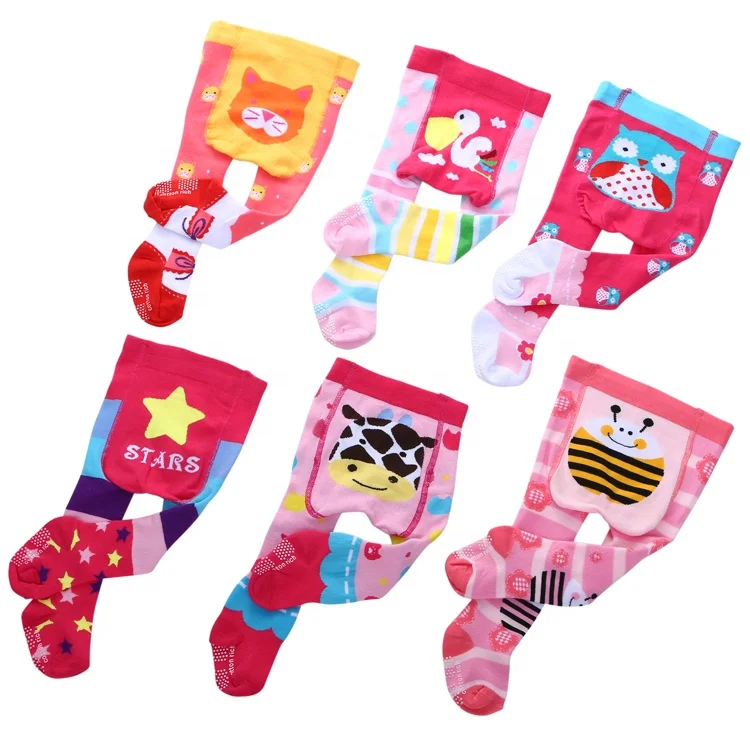 

100%cotton girl cute baby tights, Multi-colors