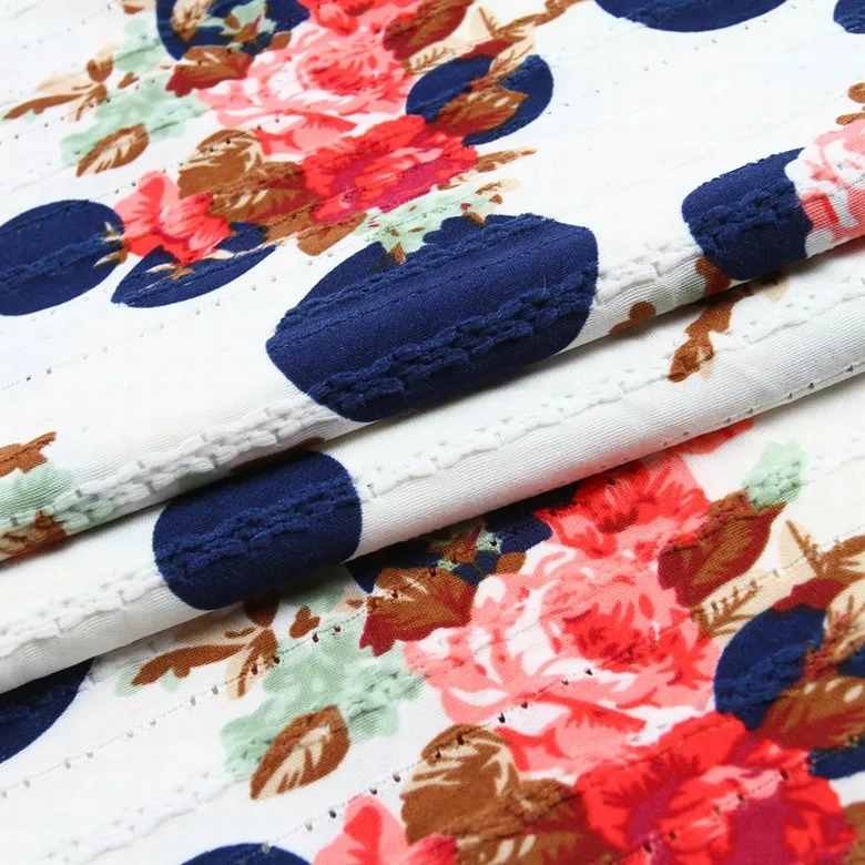 
High quality floral printed dress jersey jacquard fabric print design 