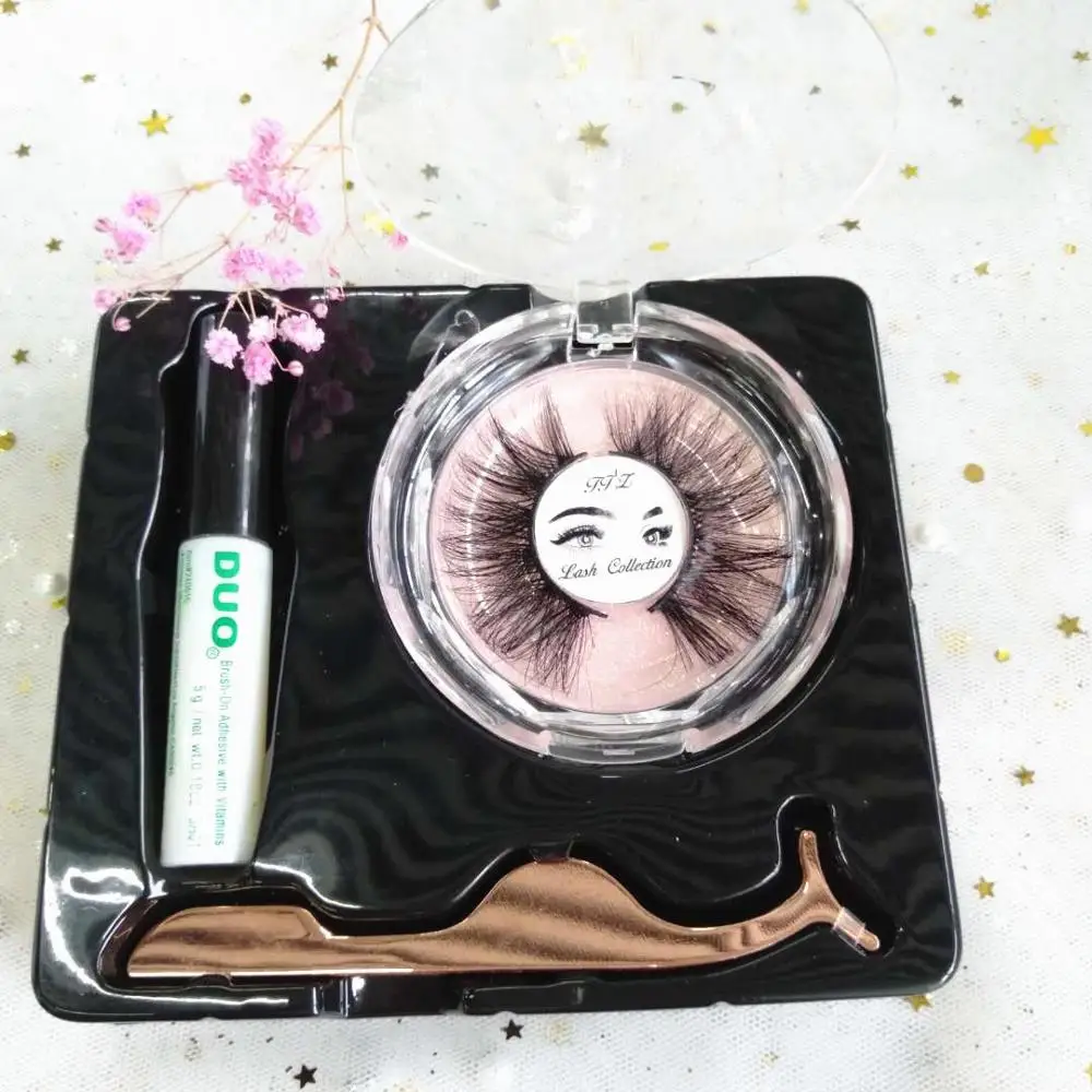 

Low price wholesale top quality custom eyelash packaging box container 100% real rocking horse hair false faux eyelashes, Natural black