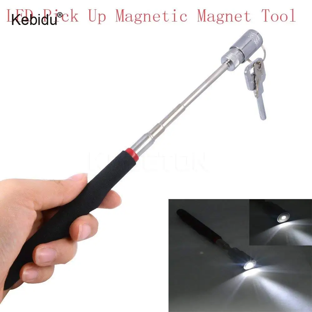Tiptiper Claw Magnetic Pick-up Tool Blue LED Lighted Steel Claw Mechanical Pick-Up Tool /& Retriever