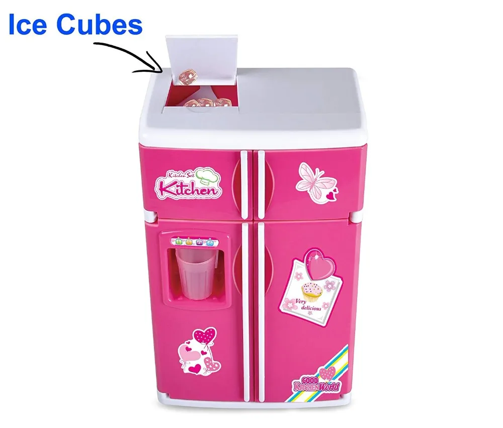 Dream Kitchen Refrigerator Pink Toy Mini Fridge for Kids with Play