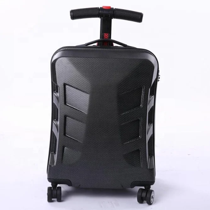 

New PC scooter trolley case multi-function student suitcase creative 21 inch boarding chassis luggage, Black/blue/gray/pink/green/yellow