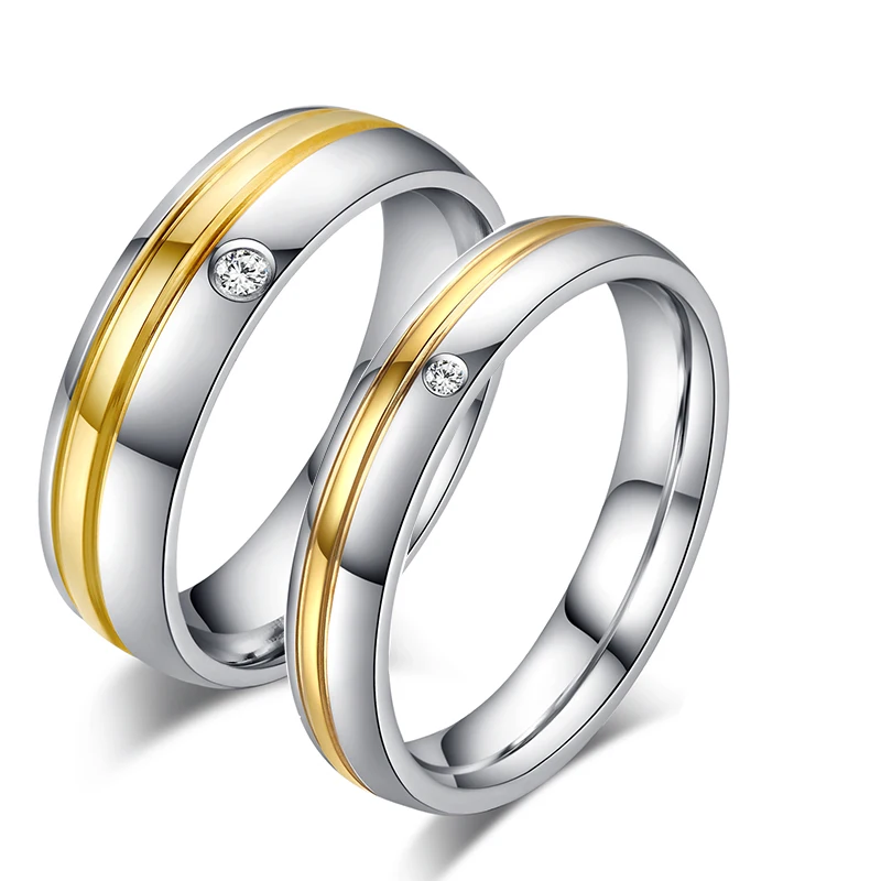 

2018 Fashion Stainless Steel Couple Jewelry Wedding Ring for Men and Women, Just as the picture shows