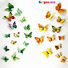 3D Butterfly Wall Decals Multicolor PVC Wall Stickers For TV Wall Kids Bedroom Wall Home house Decoration New fashion