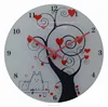Acrylic wall clock plain wall clock round size white color beautiful tree design
