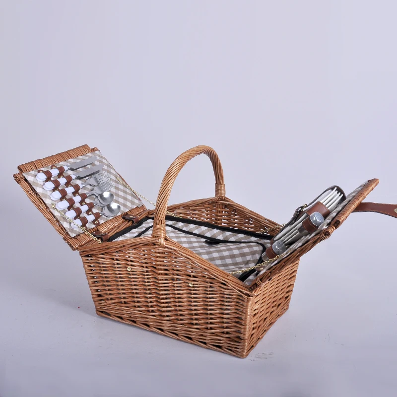 Wholesale Custom Handmade Food Gift Storage 4 Persons Natural Willow