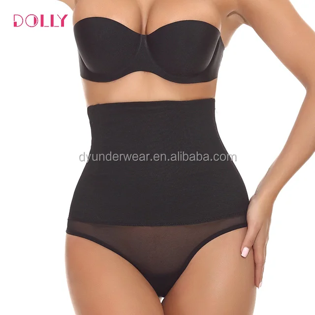 

High Waist Slimming Thong Women Shapewear Waist Trainer Briefs Fat Burn, Black,nude