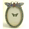 Butterfly Relief Diamond enchased Gorgeous Retro Purple Zinc Alloy Oval Photo Frame