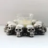 Halloween decoration resin skeleton tealight candle holder