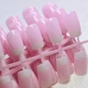 Long Pink French Nails Squoval White Tips Press On Nails Kit Shiny Artificial Nails Wholesale 10 Kits totally 240pcs