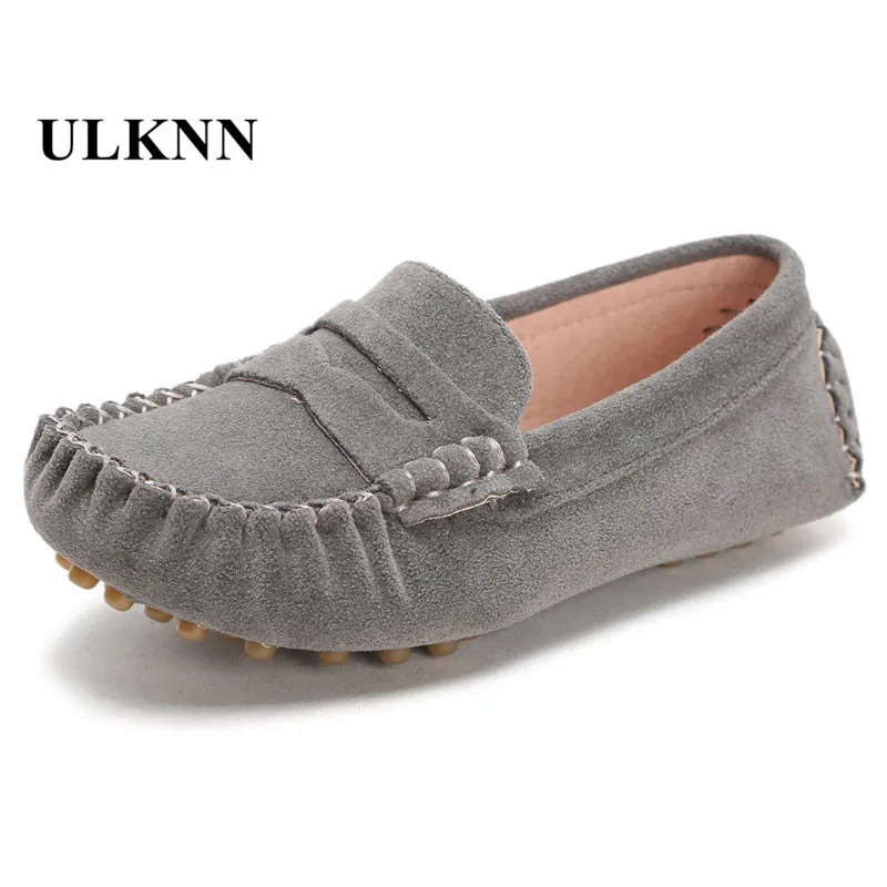 

ULKNN Children's Shoes Casual Leather Shoes Kids 2021 Fashion New Peas Shoe For Boys Outdoor Baby Girls 7 Colors Large Size